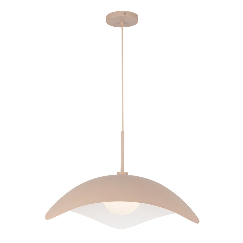 Kirby 22-in Peach Socket Pendant by KUZCO