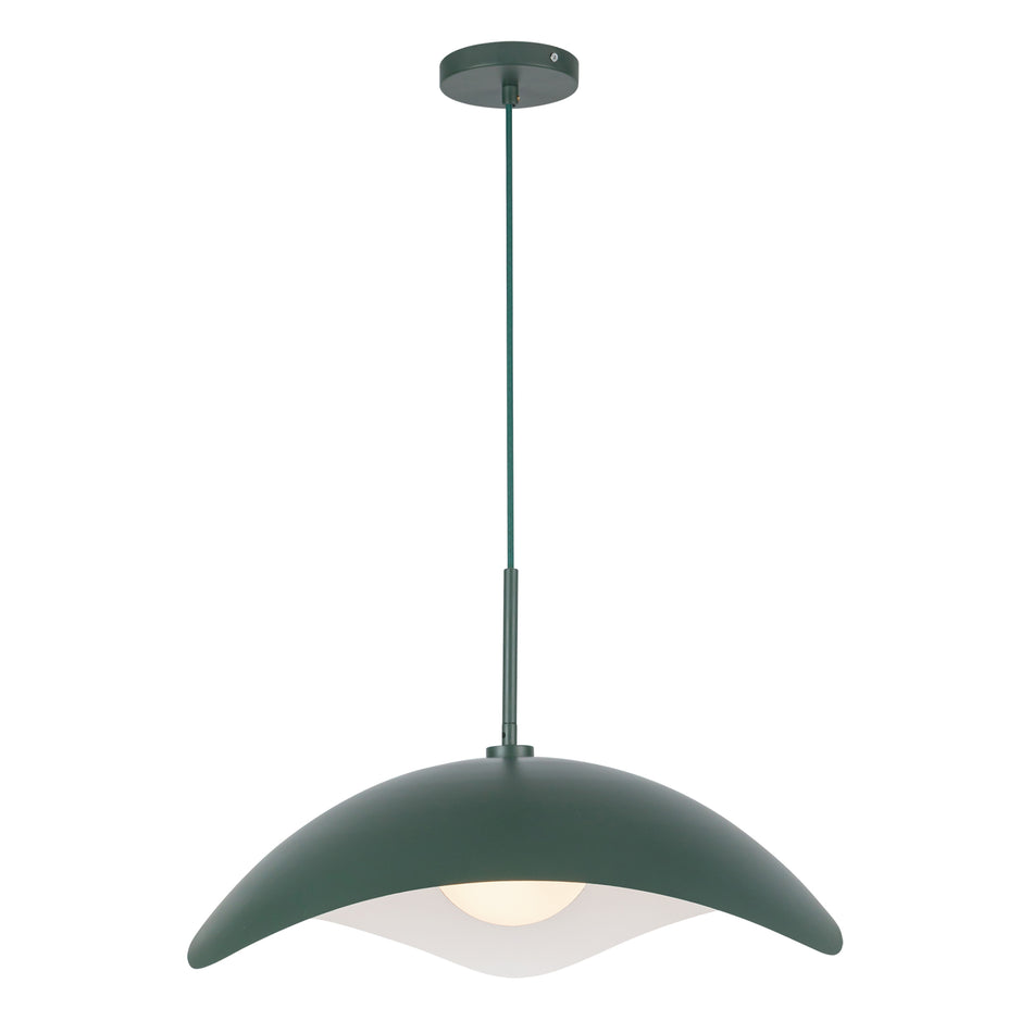 Kirby 22-in Pine Green Socket Pendant by KUZCO