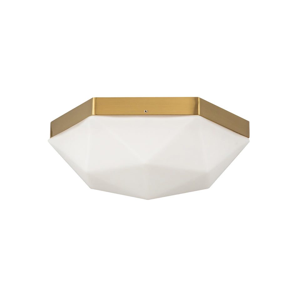 Krysta 12-in Brushed Gold/Opal Glass 2 Lights Flush Mount by ALORA MOOD