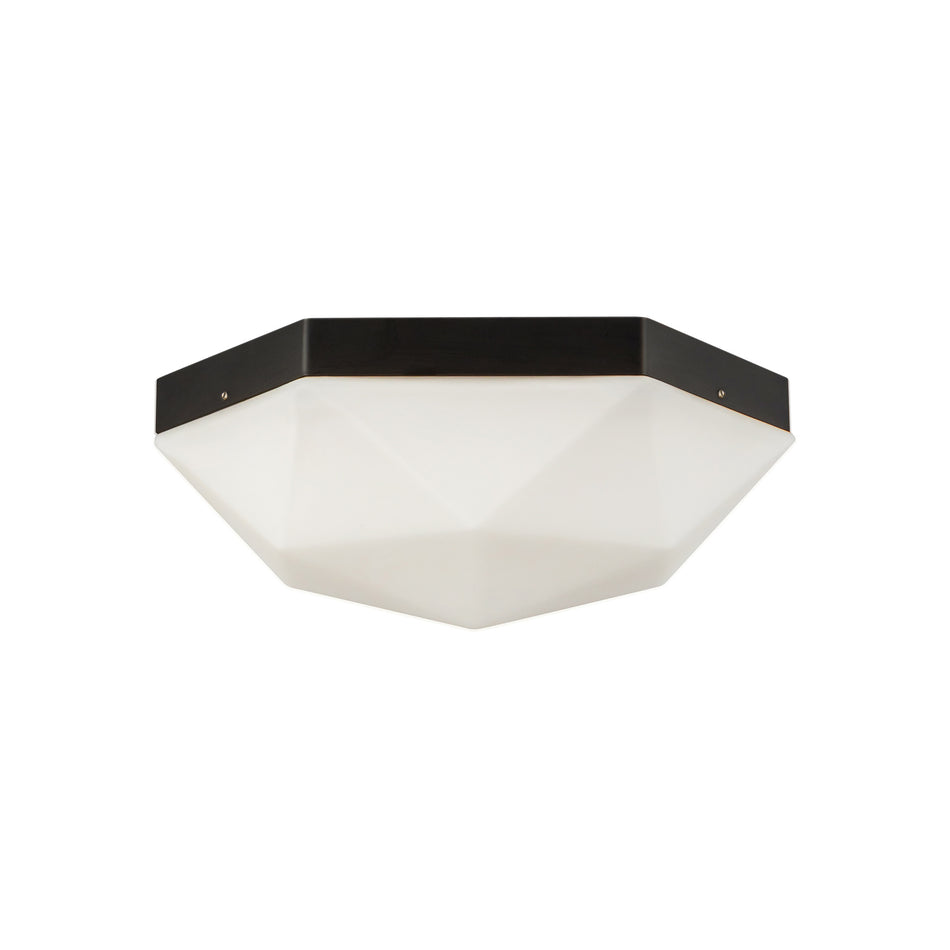 Krysta 12-in Matte Black/Opal Glass 2 Lights Flush Mount by ALORA MOOD