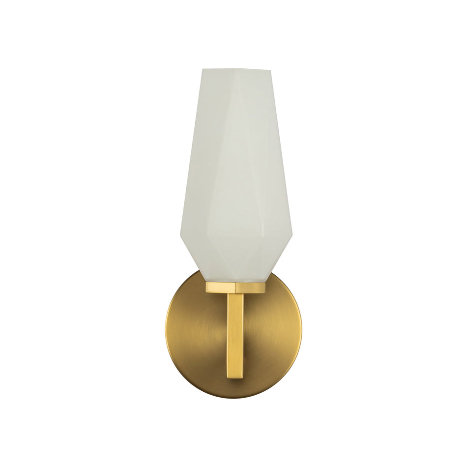 Krysta 10-in Brushed Gold/Opal Glass 1 Light Wall Vanity by ALORA MOOD