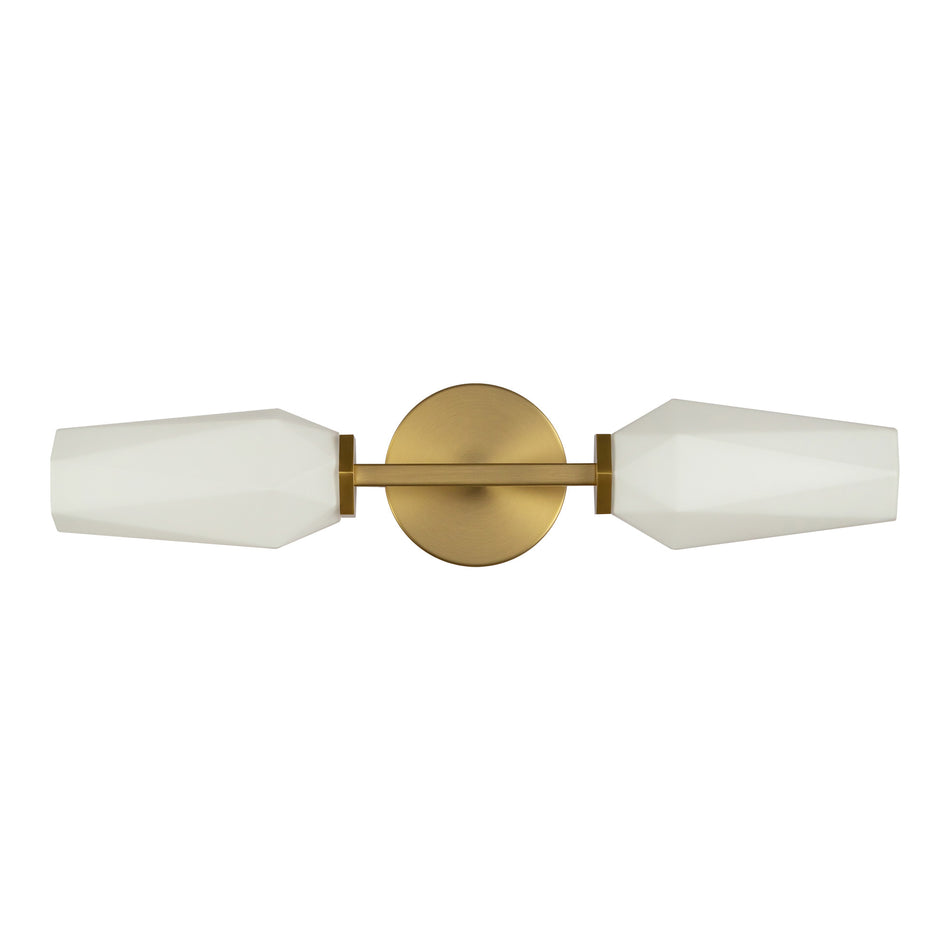 Krysta 20-in Brushed Gold/Opal Glass 2 Lights Wall Vanity by ALORA MOOD