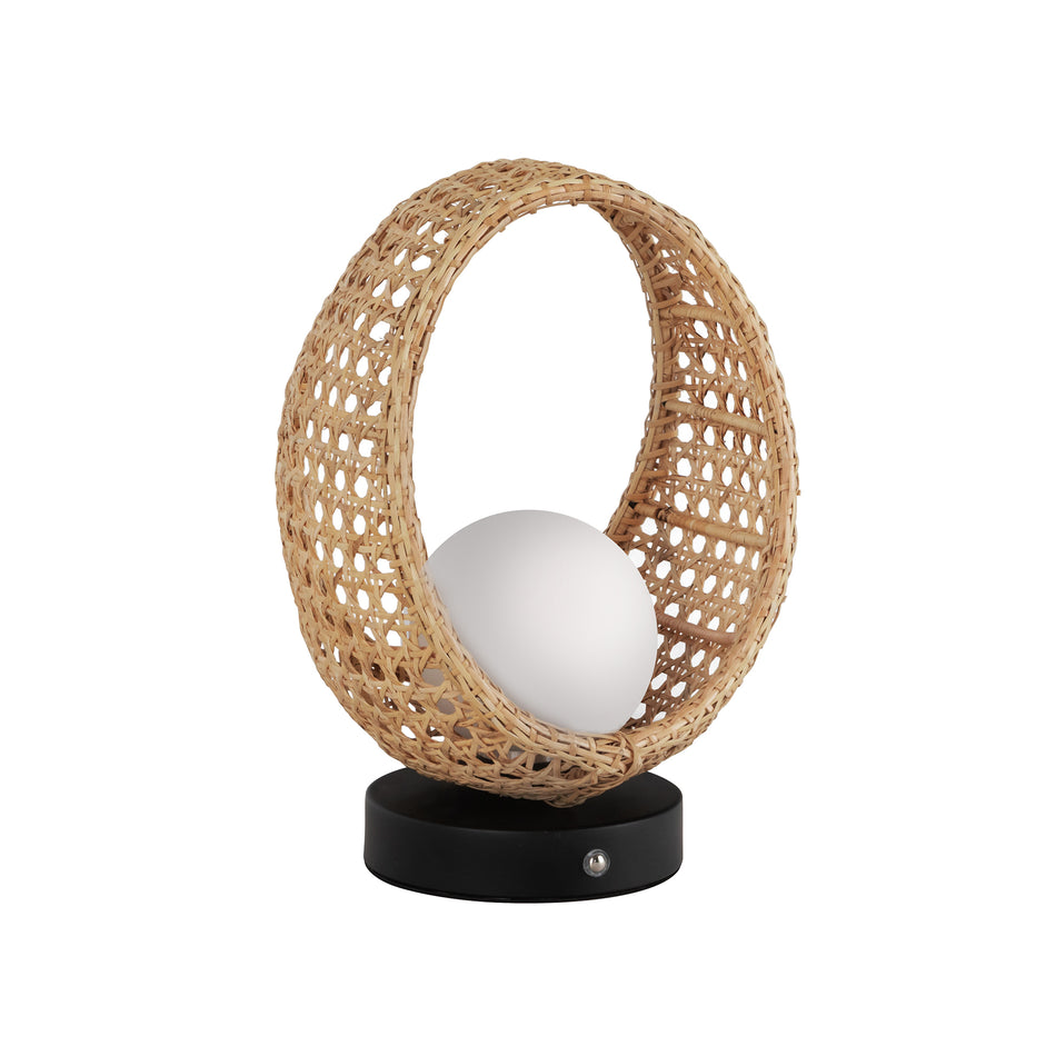 Lanai 10-in Black/Opal Glass LED Table Lamp by KUZCO