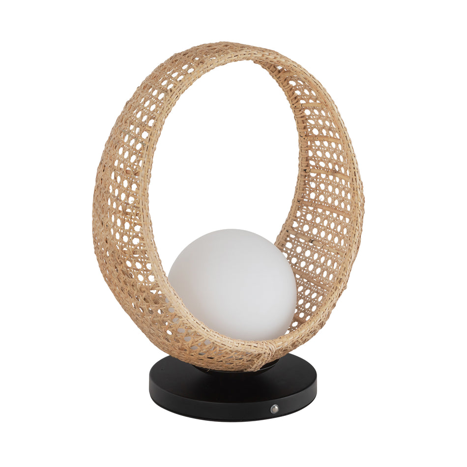 Lanai 16-in Black/Opal Glass LED Table Lamp by KUZCO