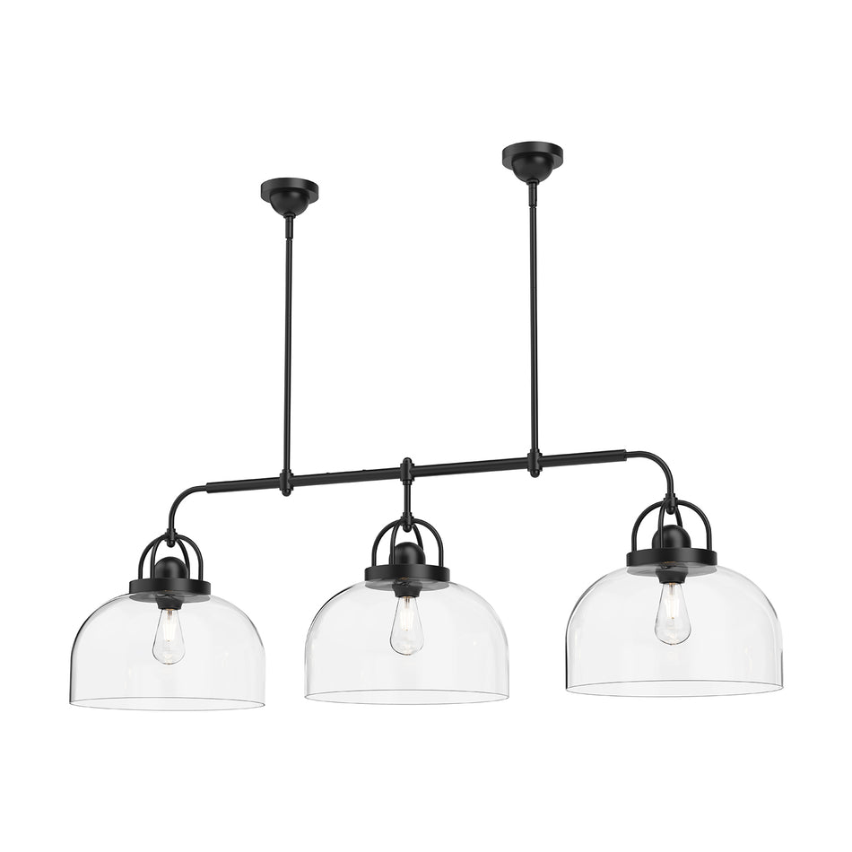Lancaster 55-in Matte Black 3 Lights Linear Pendant by ALORA MOOD