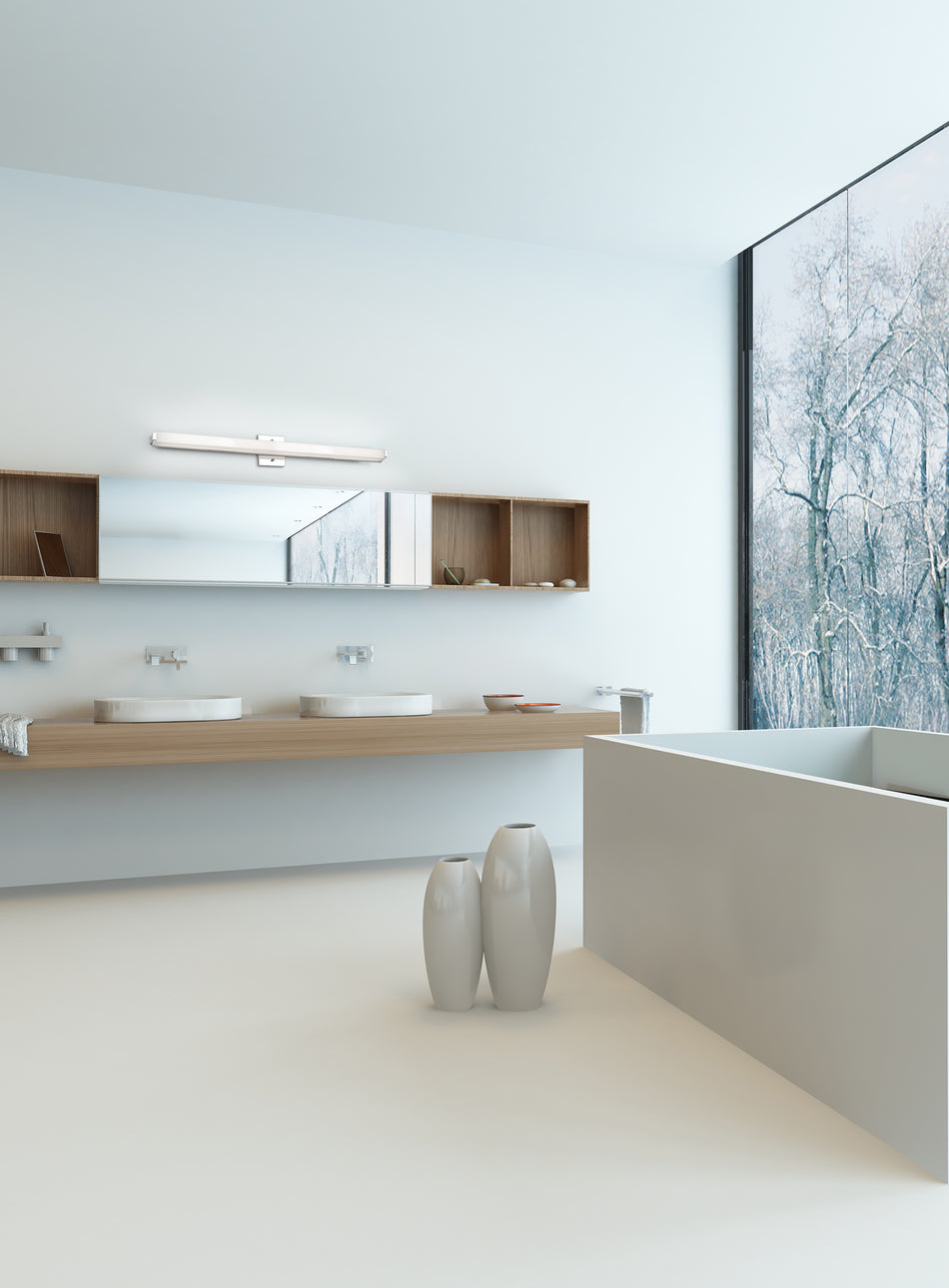 Latitude-Slim 37-in Chrome LED Vanity by KUZCO