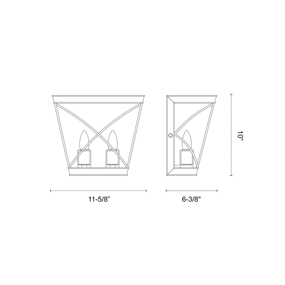 Lattice Vintage Brass 2 Lights Wall/Vanity by ALORA