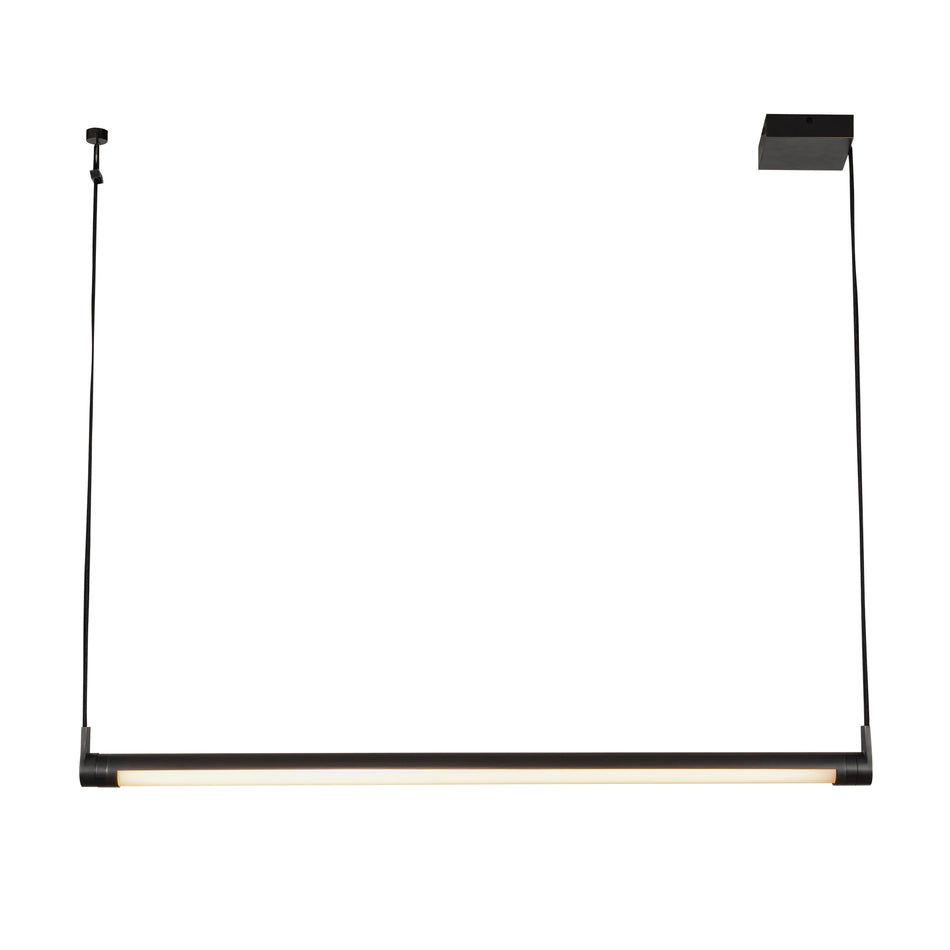 Laurence 41-in Urban Bronze LED Linear Pendant