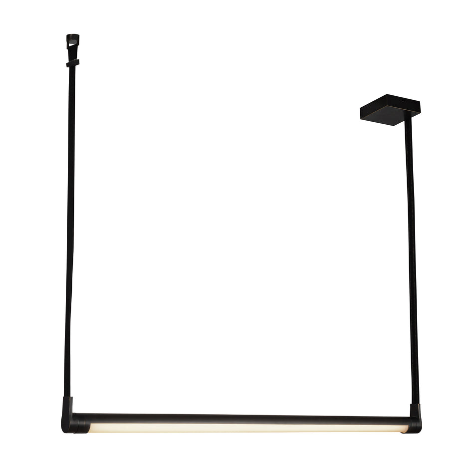 Laurence 41-in Urban Bronze LED Linear Pendant by KUZCO