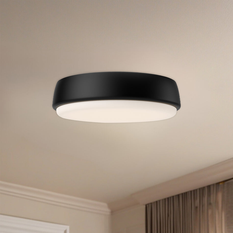 Laval 9-in Matte Black LED Flush Mount by ALORA MOOD