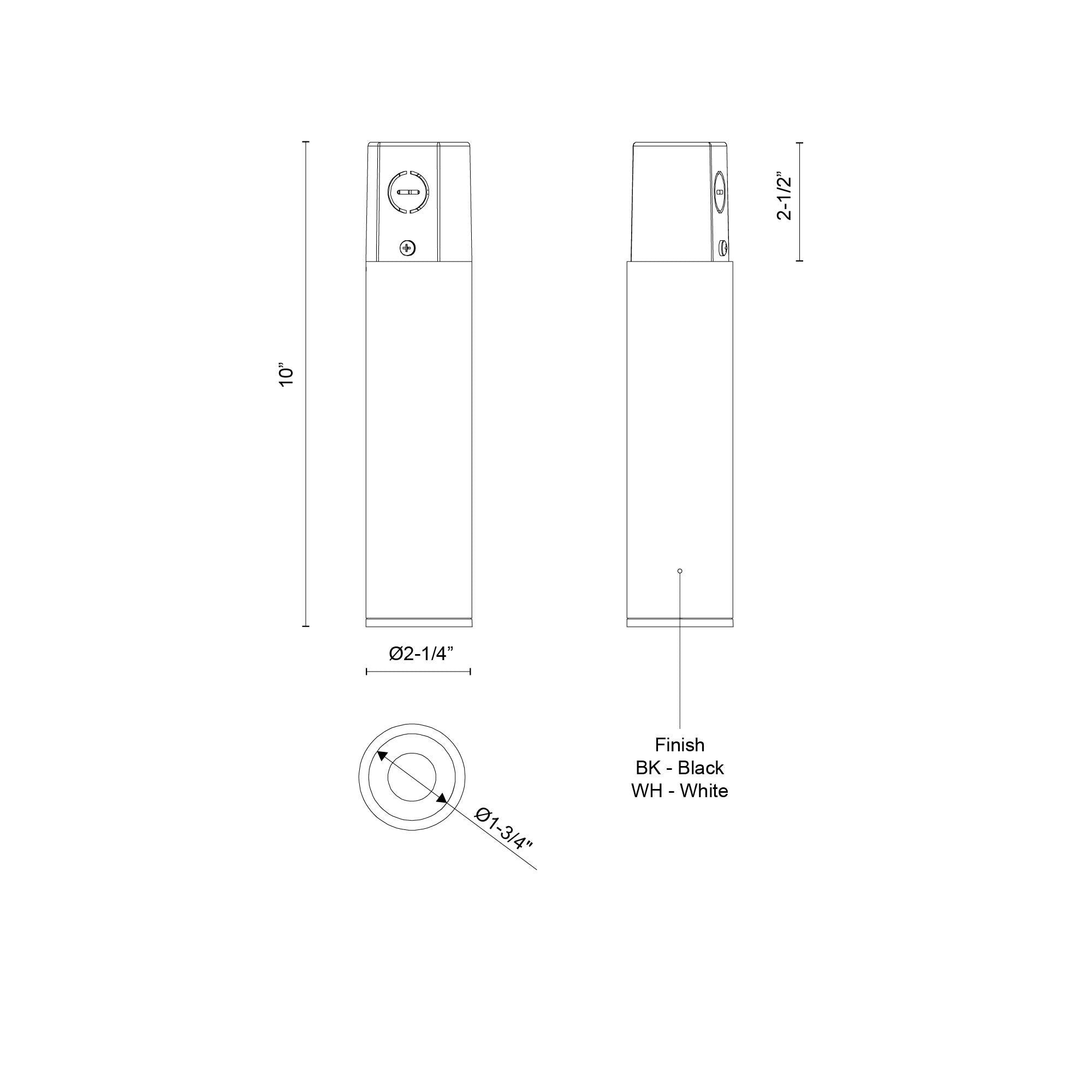 Lorna 10-in (2-in Dia.) 36 Degree Optic Black LED Concrete Ceiling Mount by KUZCO