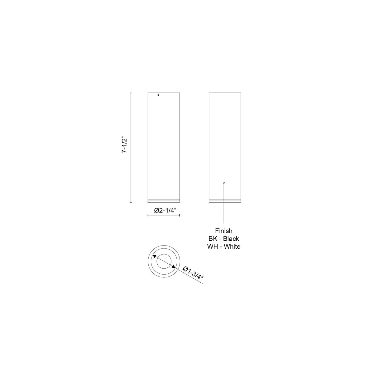 Lorna 7-in (2-in Dia.) 36 Degree Optic Black LED Flush Mount by KUZCO