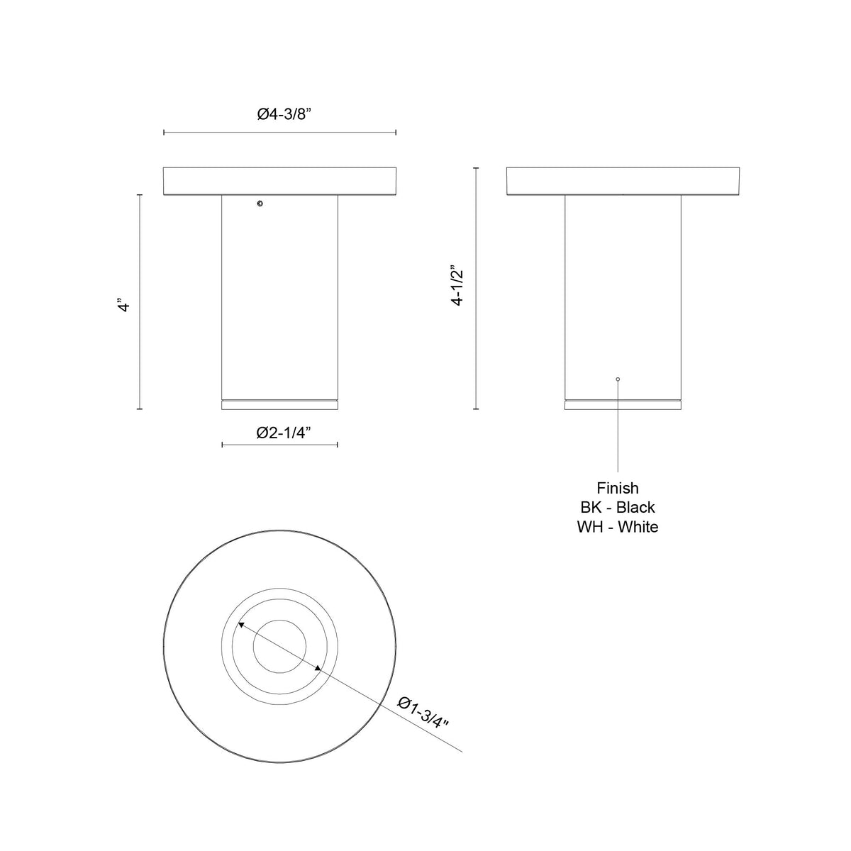 Lorna 4-in (2-in Dia.) 15 Degree Optic Black LED Ceiling Mount by KUZCO