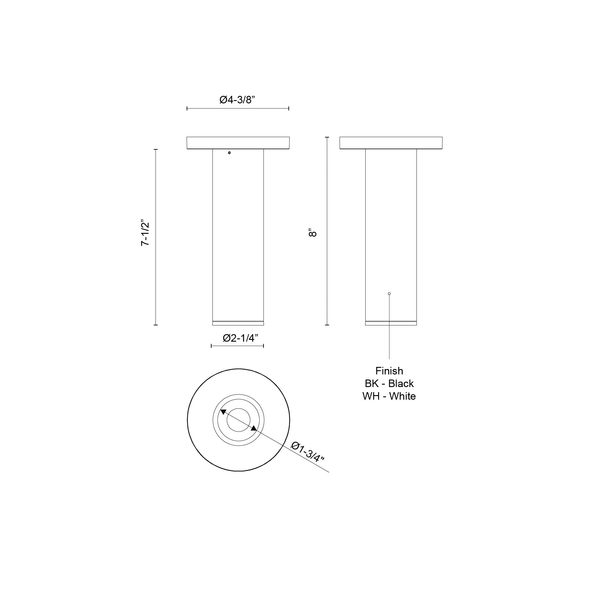 Lorna 8-in (2-in Dia.) 36 Degree Optic Black LED Ceiling Mount by KUZCO