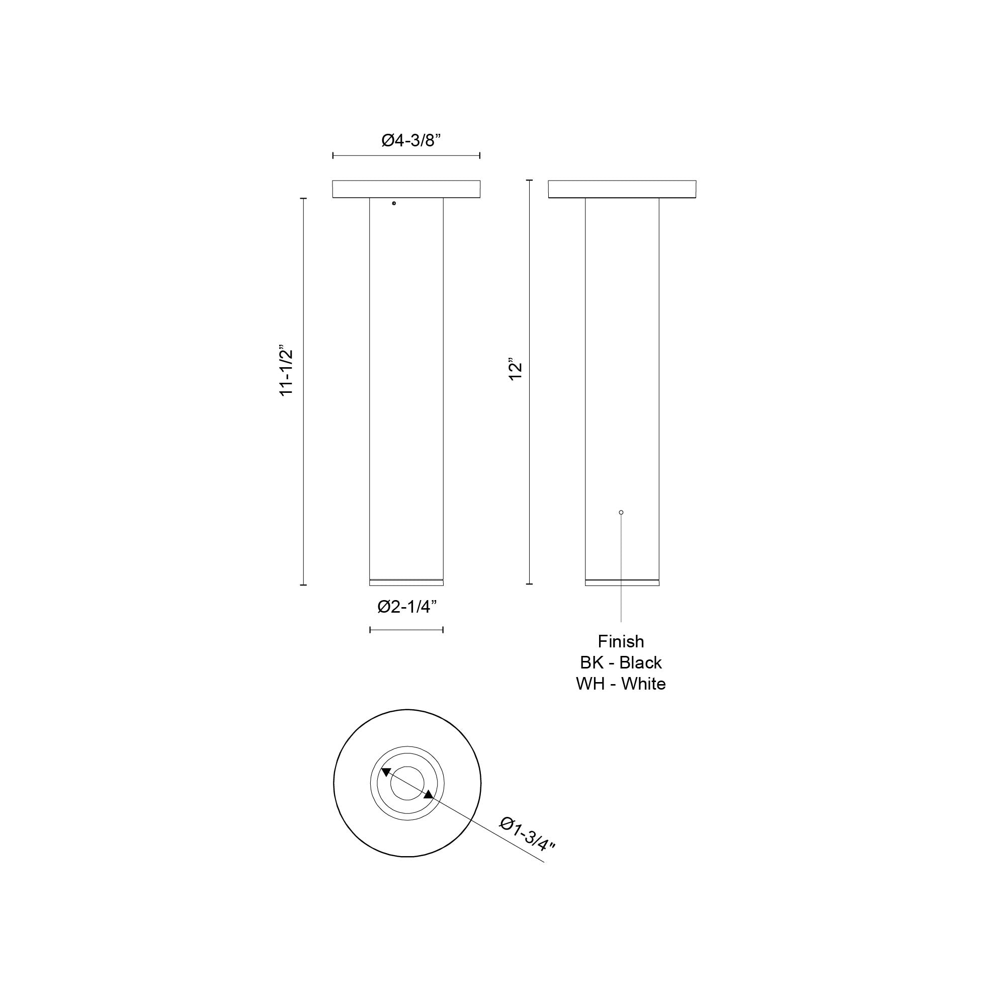 Lorna 12-in (2-in Dia.) 36 Degree Optic White LED Ceiling Mount by KUZCO