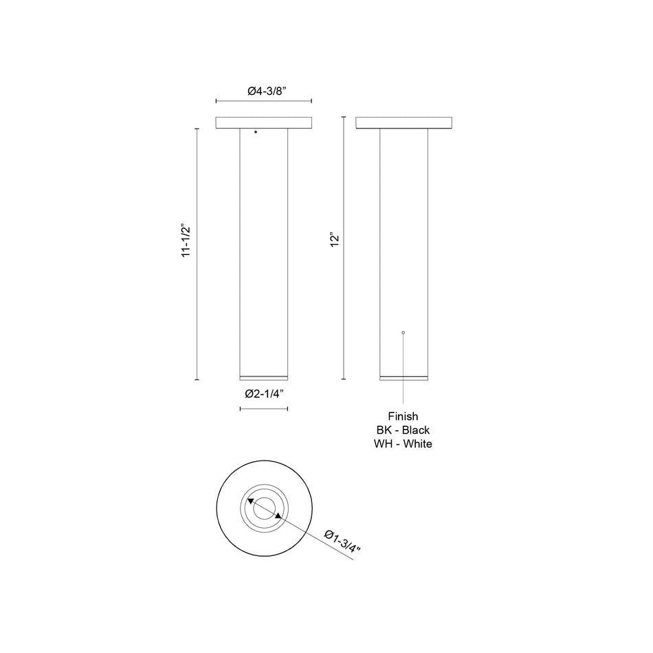 Lorna 12-in (2-in Dia.) 36 Degree Optic White LED Ceiling Mount by KUZCO