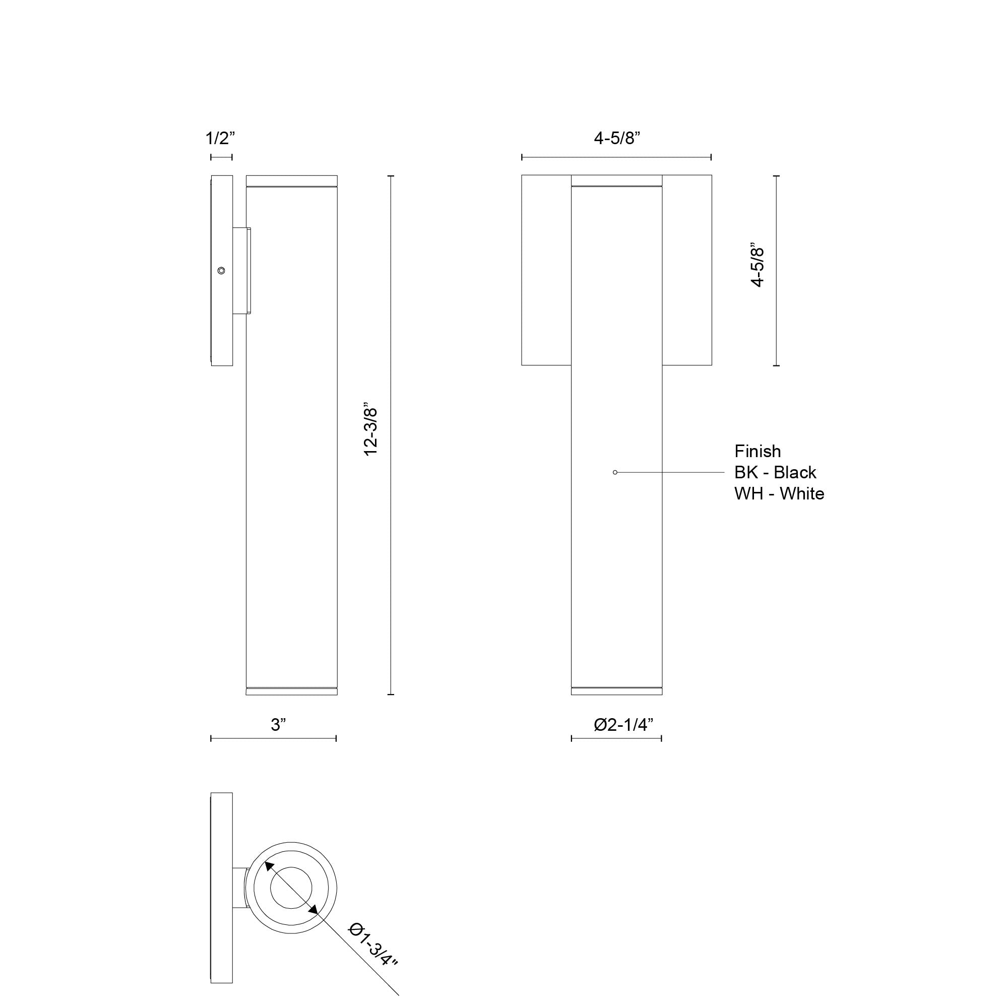 Lorna 12-in (2-in Dia.) 36 Degree Optic White LED Wall Sconce by KUZCO