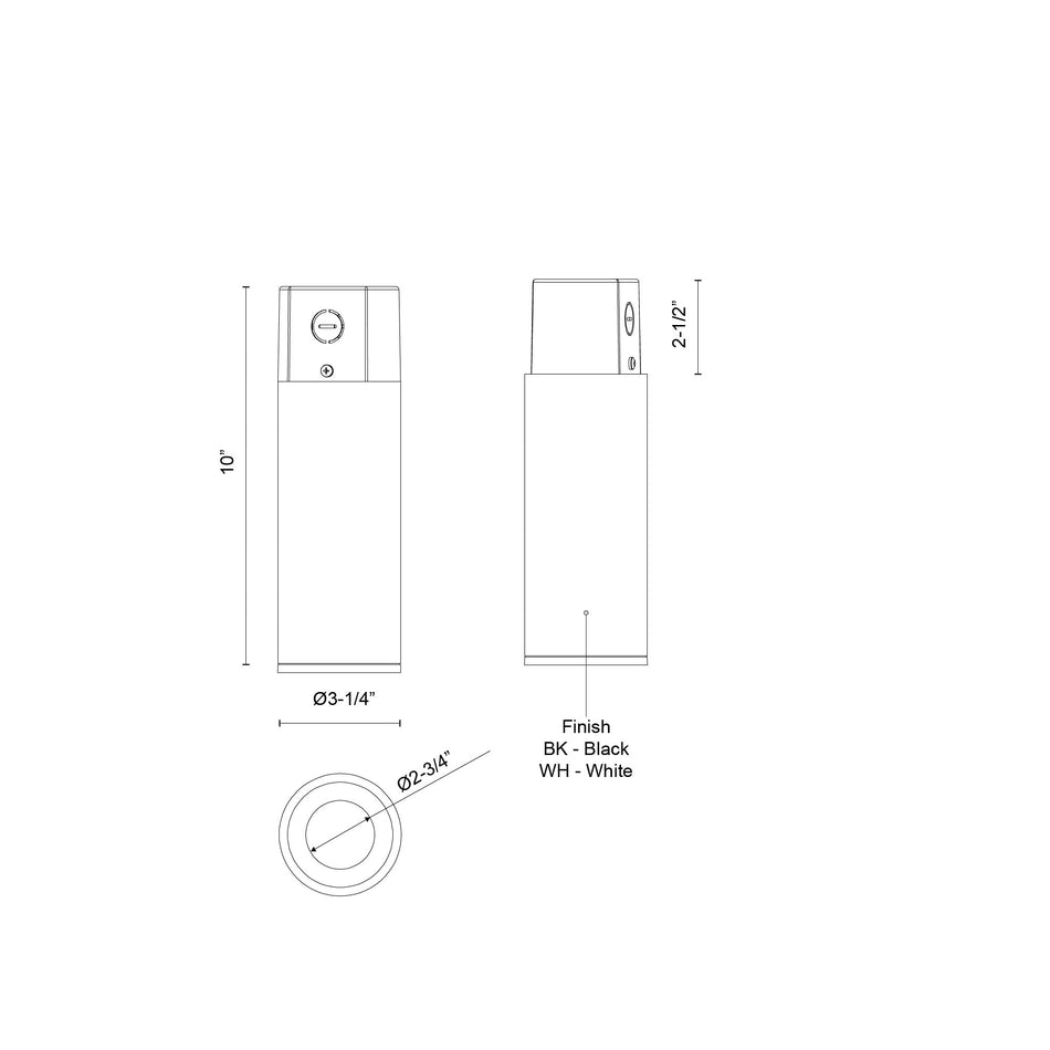 Lorna 10-in (3-in Dia.) 36 Degree Optic White LED Concrete Ceiling Mount by KUZCO