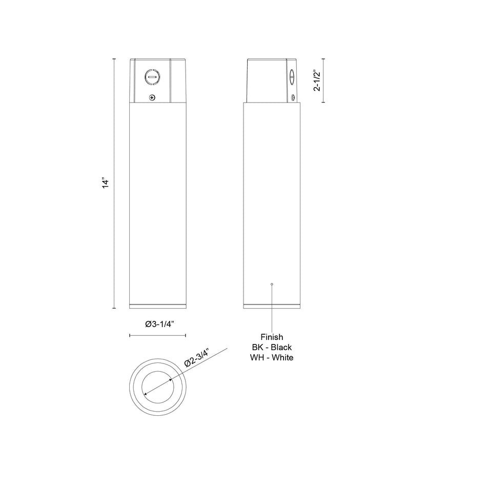 Lorna 14-in (3-in Dia.) 36 Degree Optic White LED Concrete Ceiling Mount by KUZCO