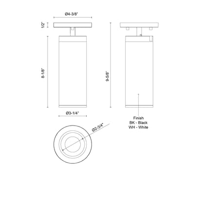 Lorna 9-in (3-in Dia.) 36 Degree Optic White LED Adjustable Ceiling Mount by KUZCO