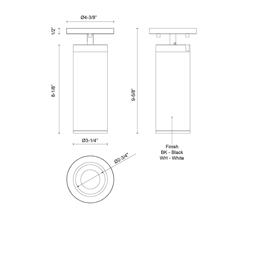 Lorna 9-in (3-in Dia.) 36 Degree Optic White LED Adjustable Ceiling Mount by KUZCO