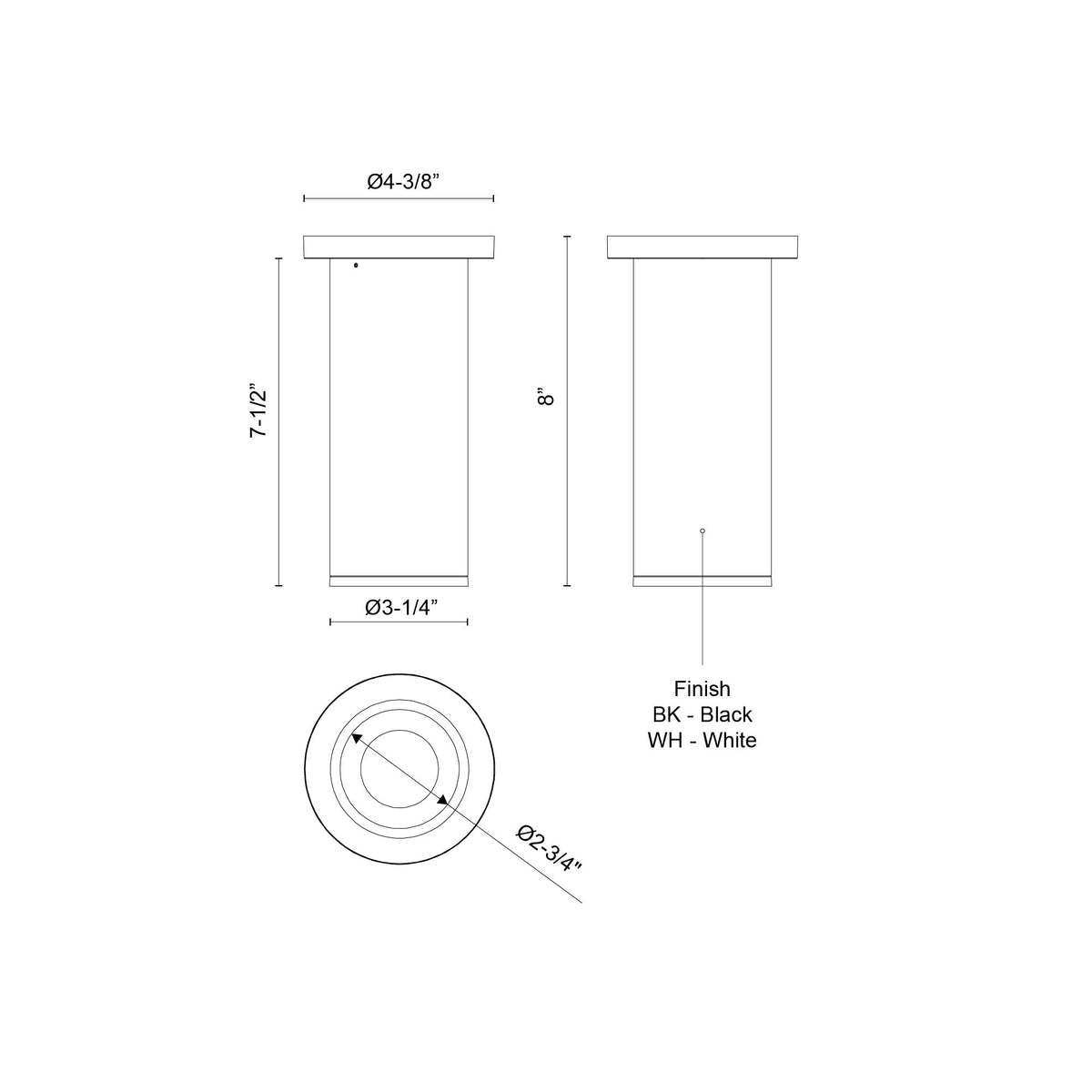 Lorna 8-in (3-in Dia.) 36 Degree Optic Black LED Ceiling Mount by KUZCO