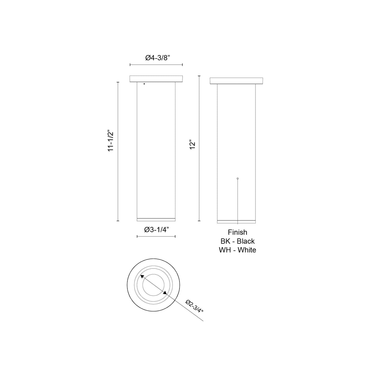 Lorna 12-in (3-in Dia.) 36 Degree Optic White LED Ceiling Mount by KUZCO