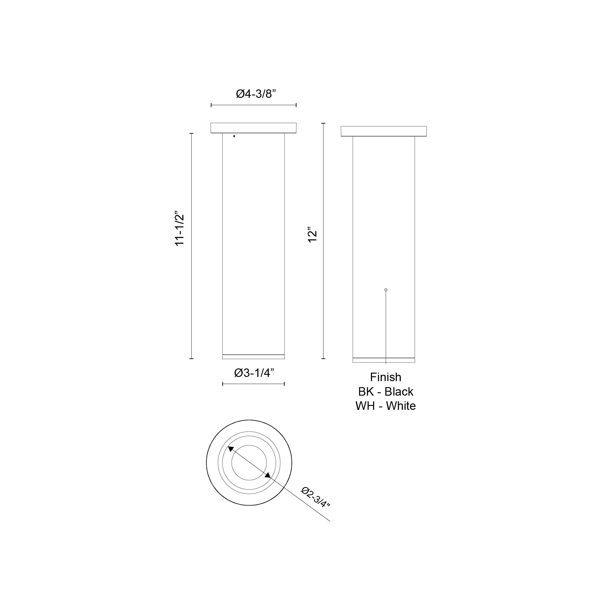 Lorna 12-in (3-in Dia.) 36 Degree Optic White LED Ceiling Mount by KUZCO