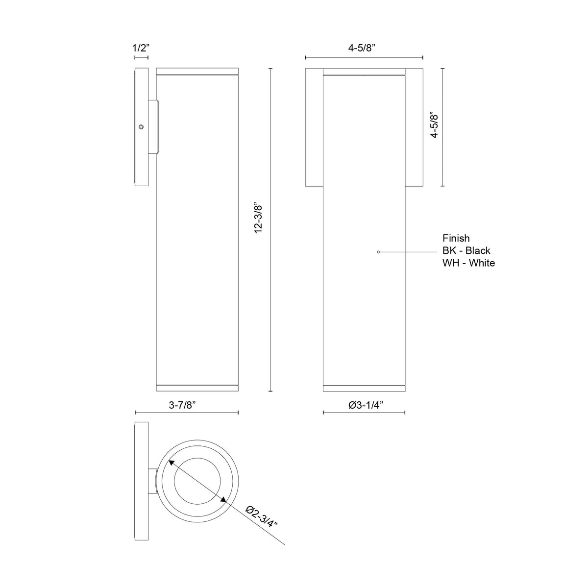 Lorna 12-in (3-in Dia.) 36 Degree Optic White LED Wall Sconce by KUZCO