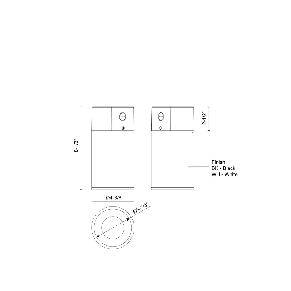 Lorna 8-in (4-in Dia.) 36 Degree Optic White LED Concrete Ceiling Mount by KUZCO