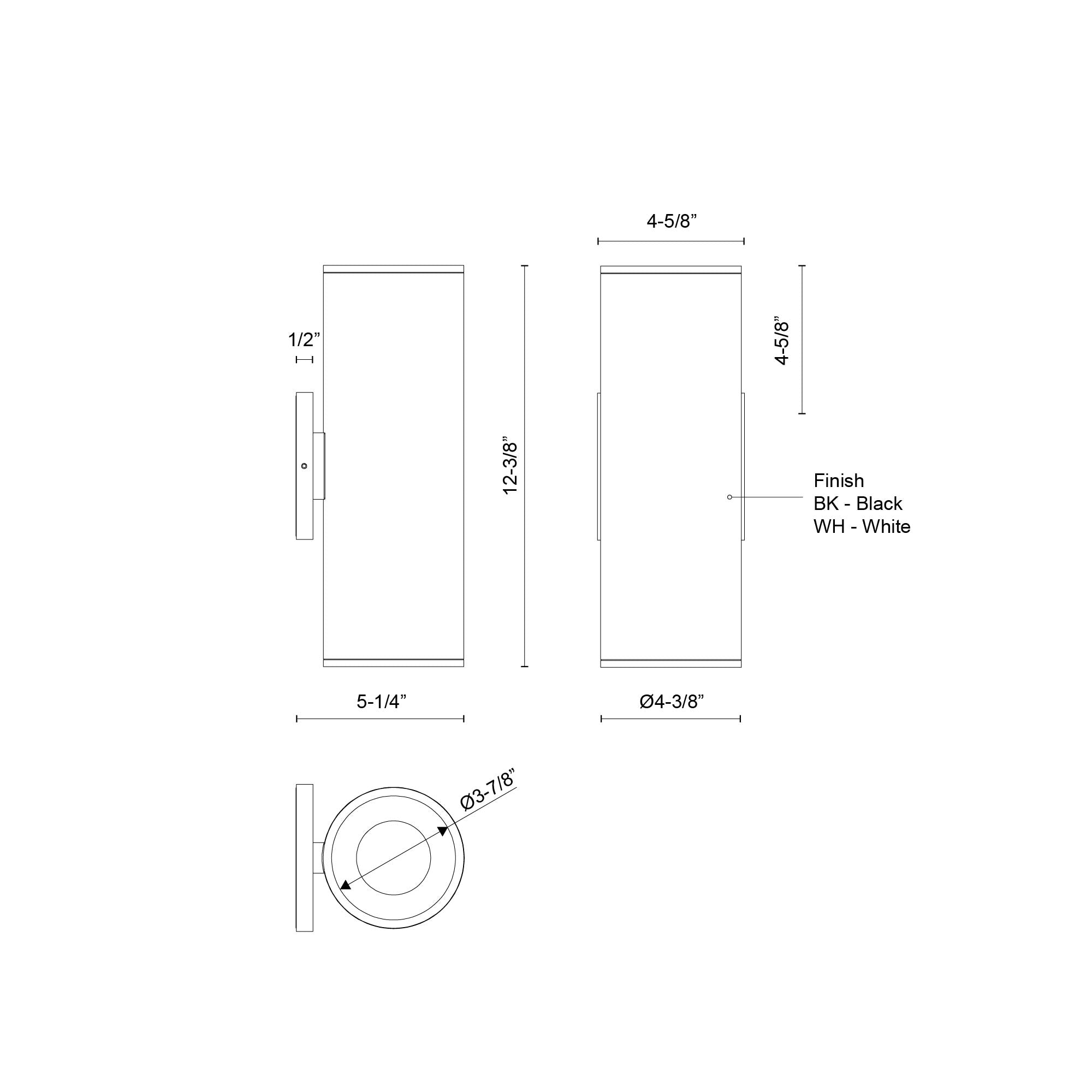 Lorna 12-in (4-in Dia.) 36 Degree Optic White LED Wall Sconce Up/Down Light by KUZCO