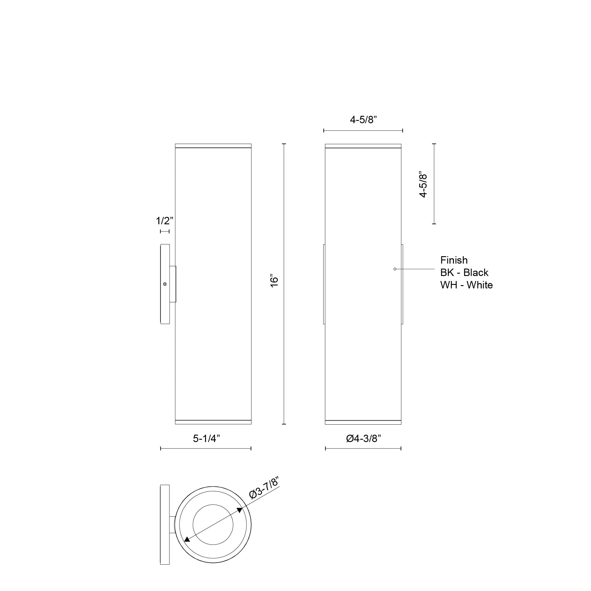 Lorna 16-in (4-in Dia.) 36 Degree Optic White LED Wall Sconce Up/Down Light by KUZCO
