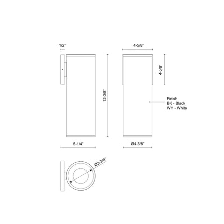 Lorna 12-in (4-in Dia.) 36 Degree Optic White LED Wall Sconce by KUZCO
