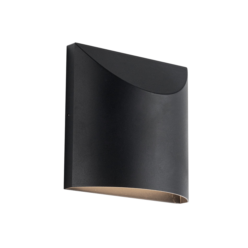 Lenox 8-in Black LED Exterior Wall Sconce by KUZCO