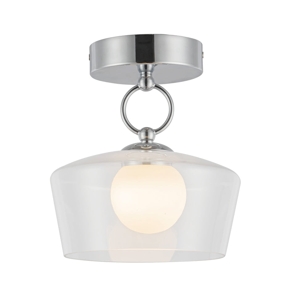 Leota 8-in Chrome/Clear Glass LED Semi-Flush Mount by ALORA MOOD
