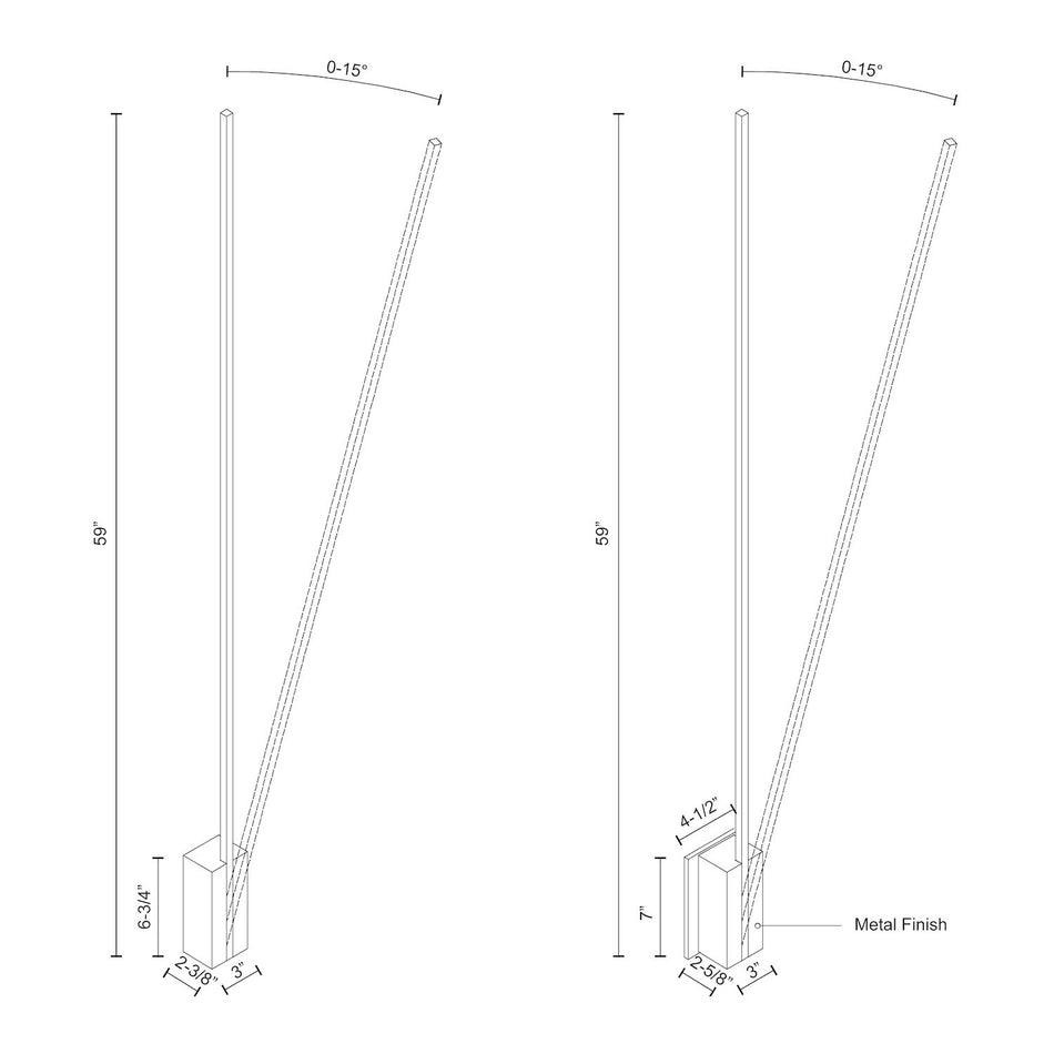 Lever 60-in Brushed Gold LED Wall Sconce by KUZCO