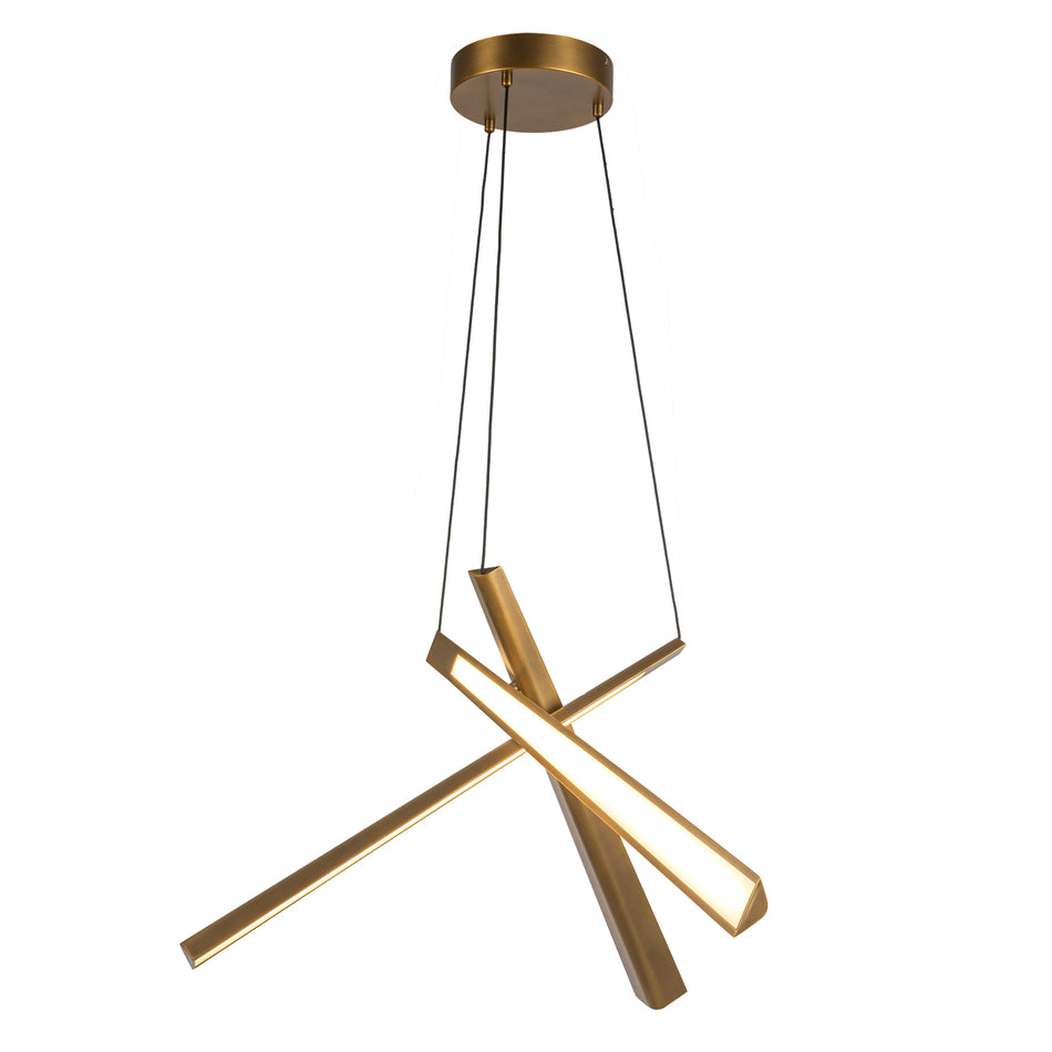 Lex 27-in Vintage Brass LED Chandelier by KUZCO