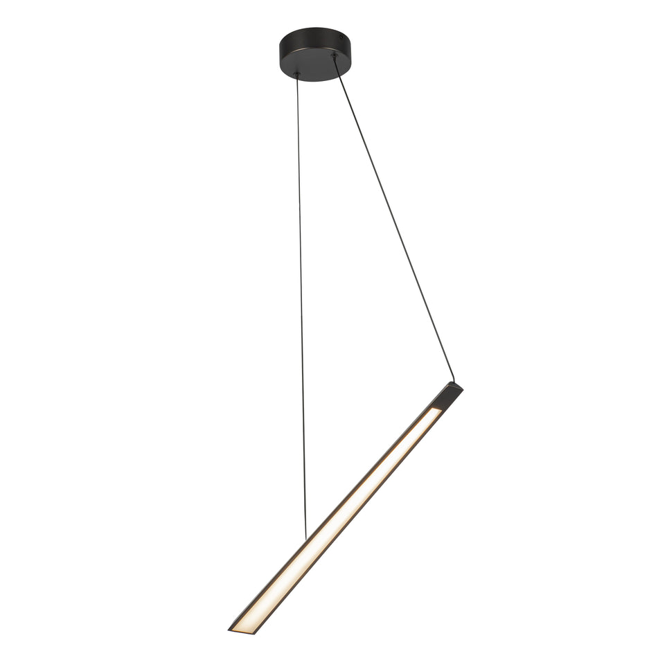 Lex 24-in Urban Bronze LED Linear Pendant by KUZCO