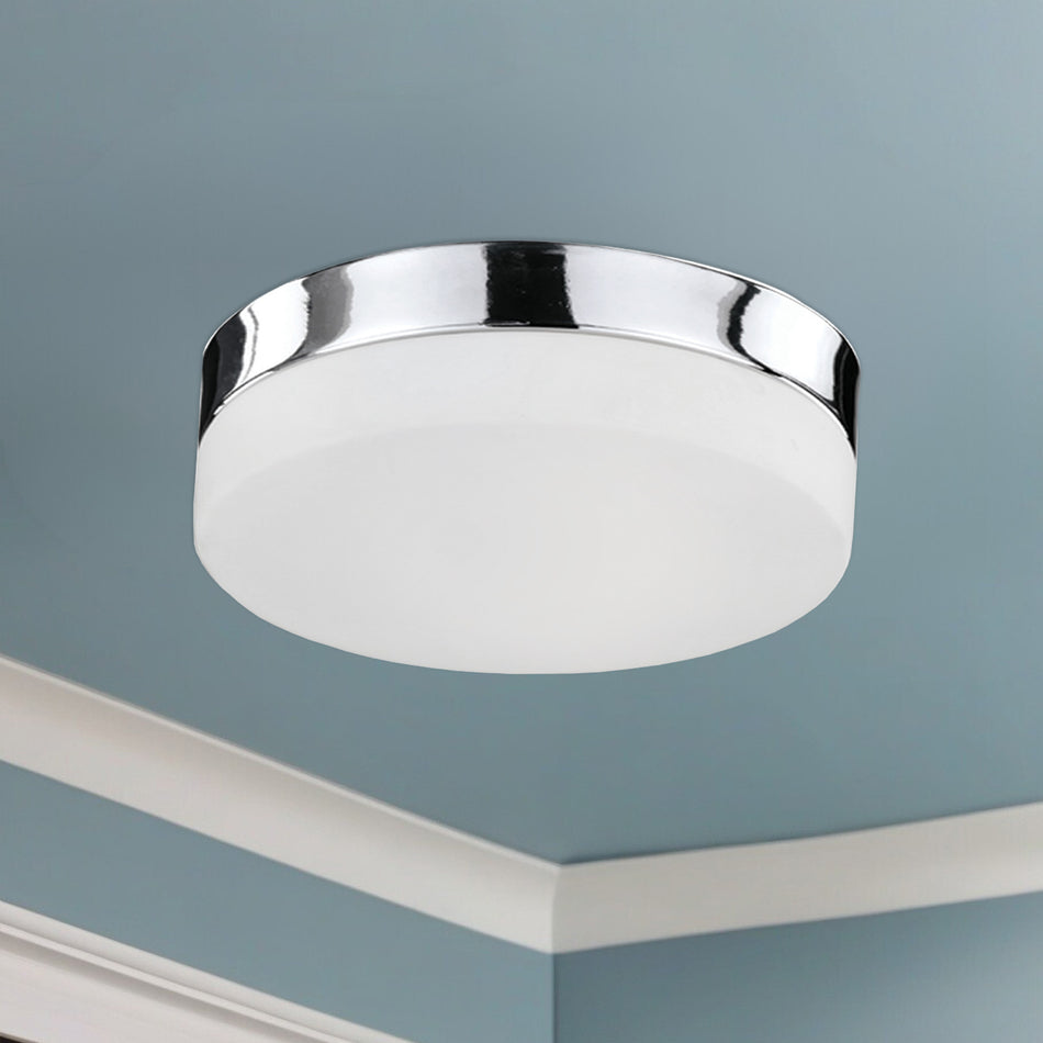 Lomita 11-in Chrome LED Flush Mount by KUZCO