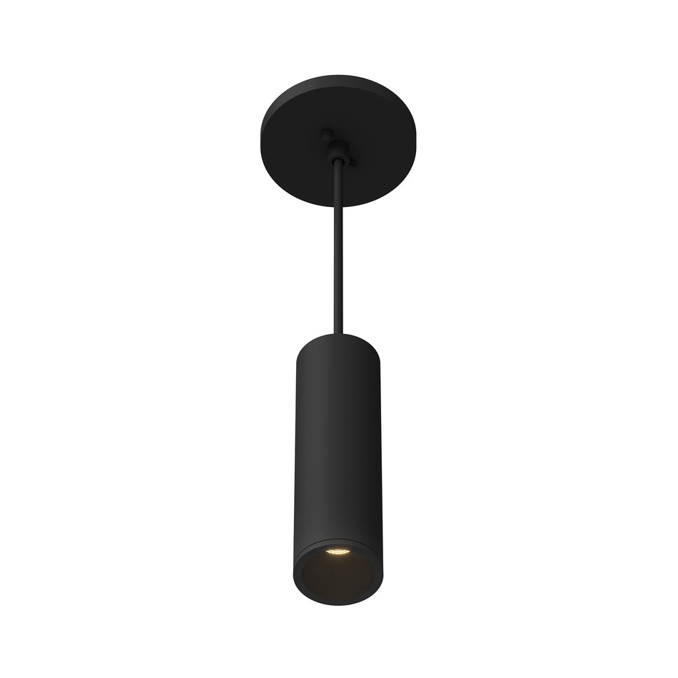 Lorna 8-in (2-in Dia.) 36 Degree Optic Black LED Pendant by KUZCO