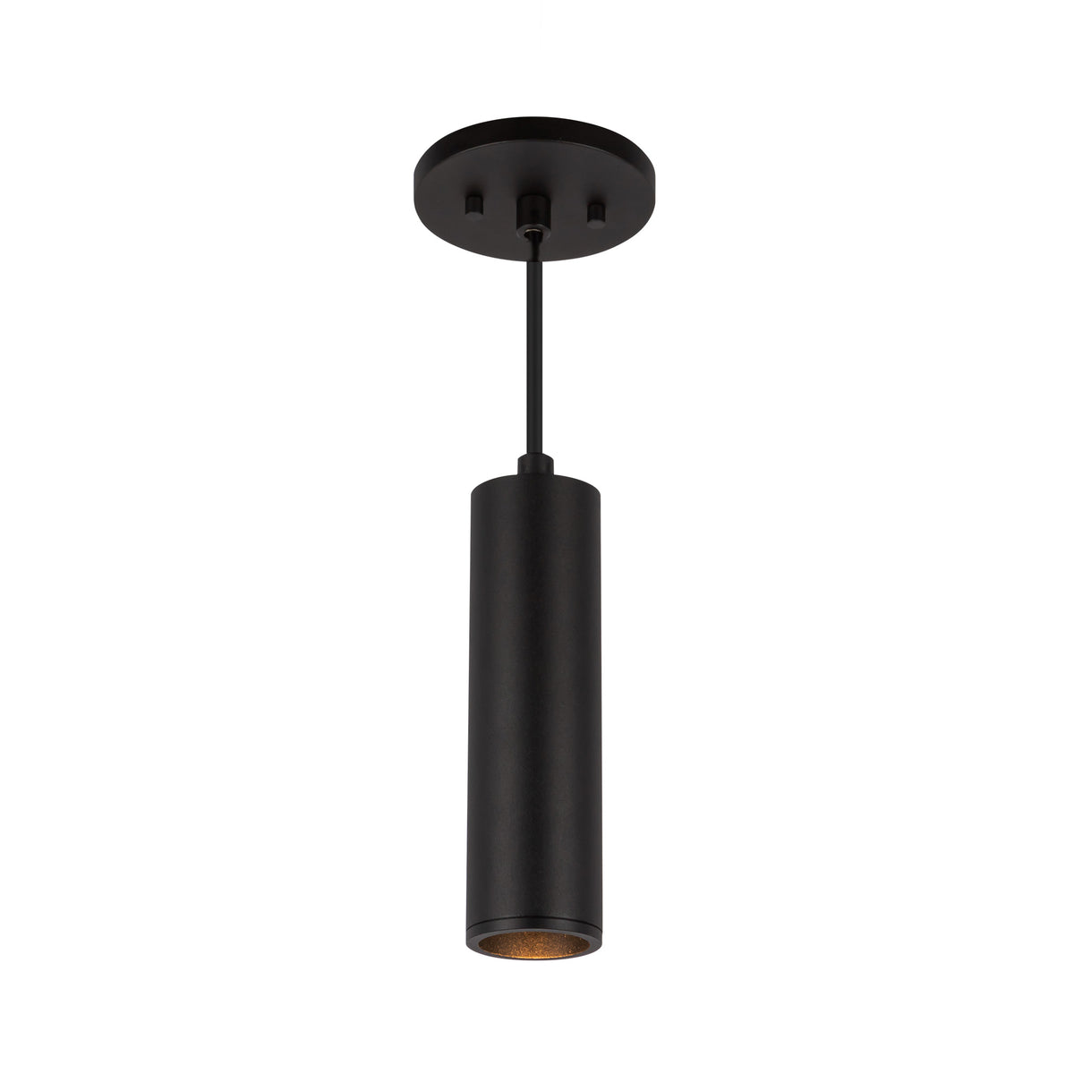 Lorna 8-in (2-in Dia.) 36 Degree Optic Black LED Pendant by KUZCO