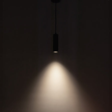 Lorna 8-in (2-in Dia.) 36 Degree Optic Black LED Pendant by KUZCO