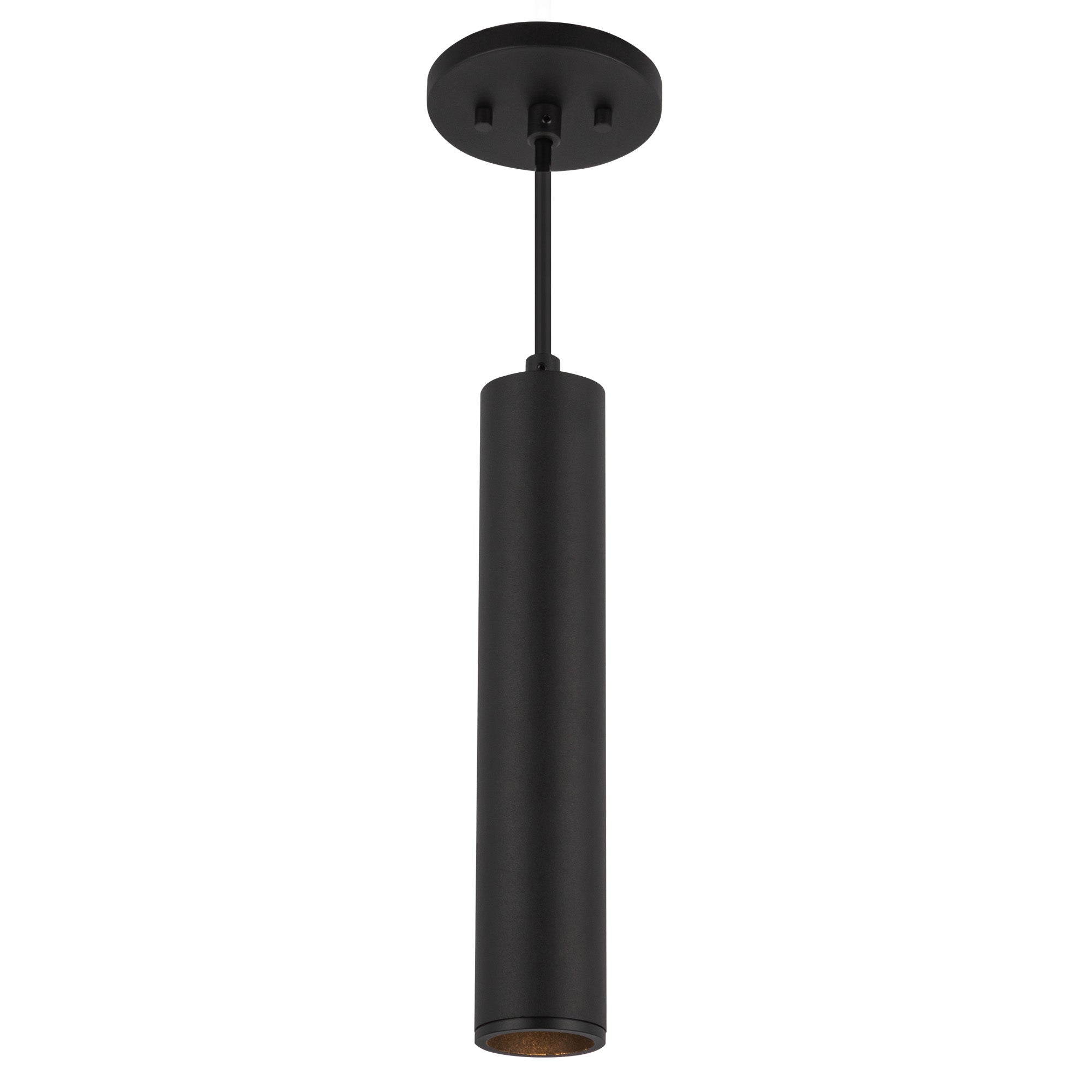 Lorna 12-in (2-in Dia.) 36 Degree Optic Black LED Pendant by KUZCO