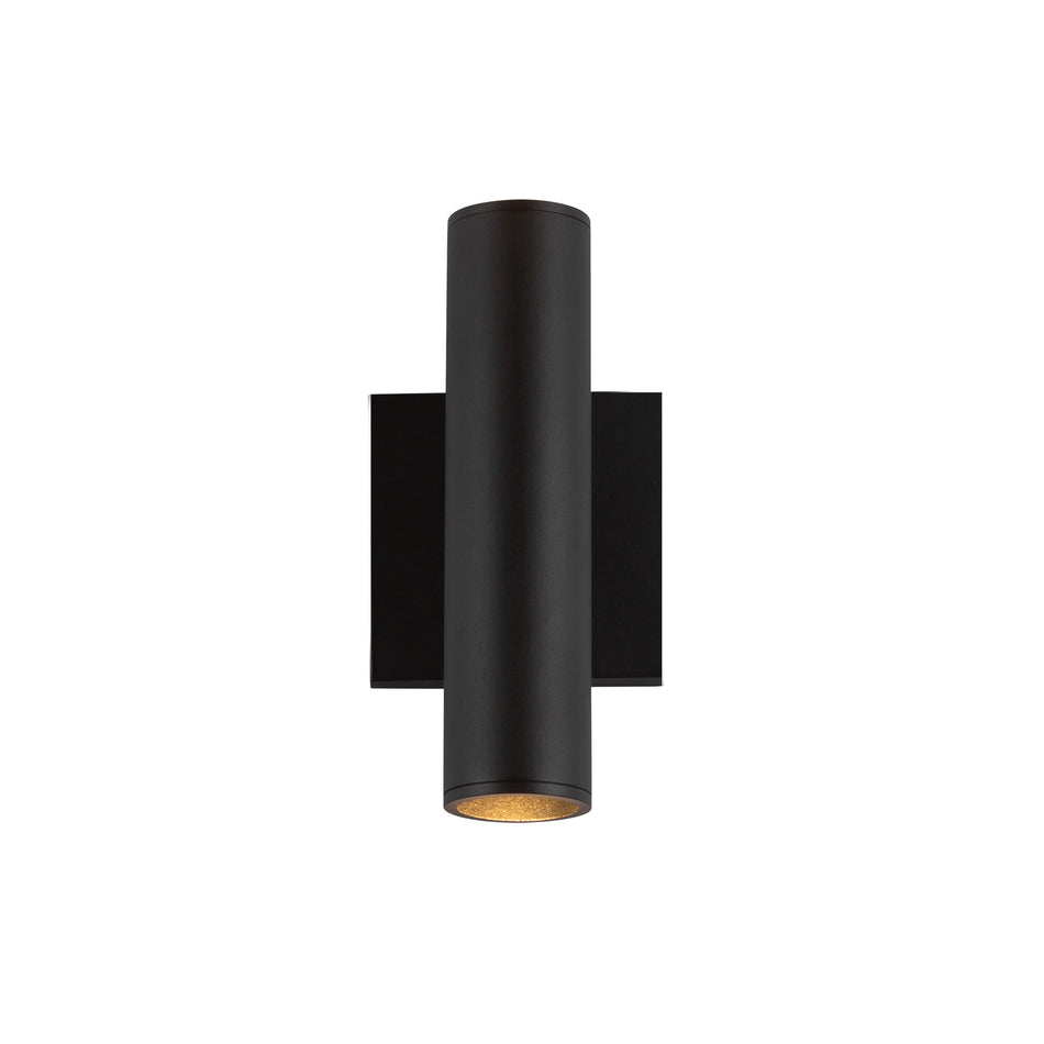 Lorna 9-in (2-in Dia.) 36 Degree Optic Black LED Wall Sconce Up/Down Light by KUZCO