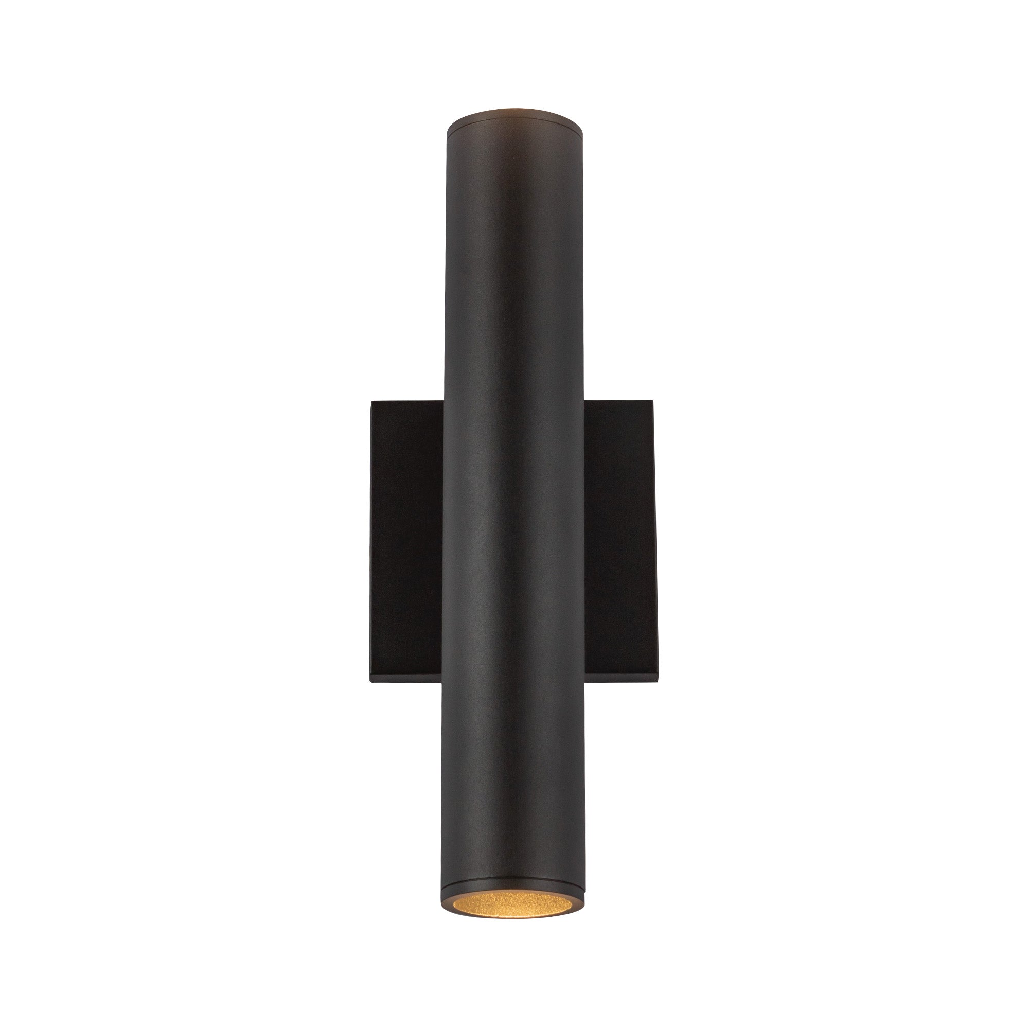 Lorna 12-in (2-in Dia.) 36 Degree Optic Black LED Wall Sconce Up/Down Light by KUZCO