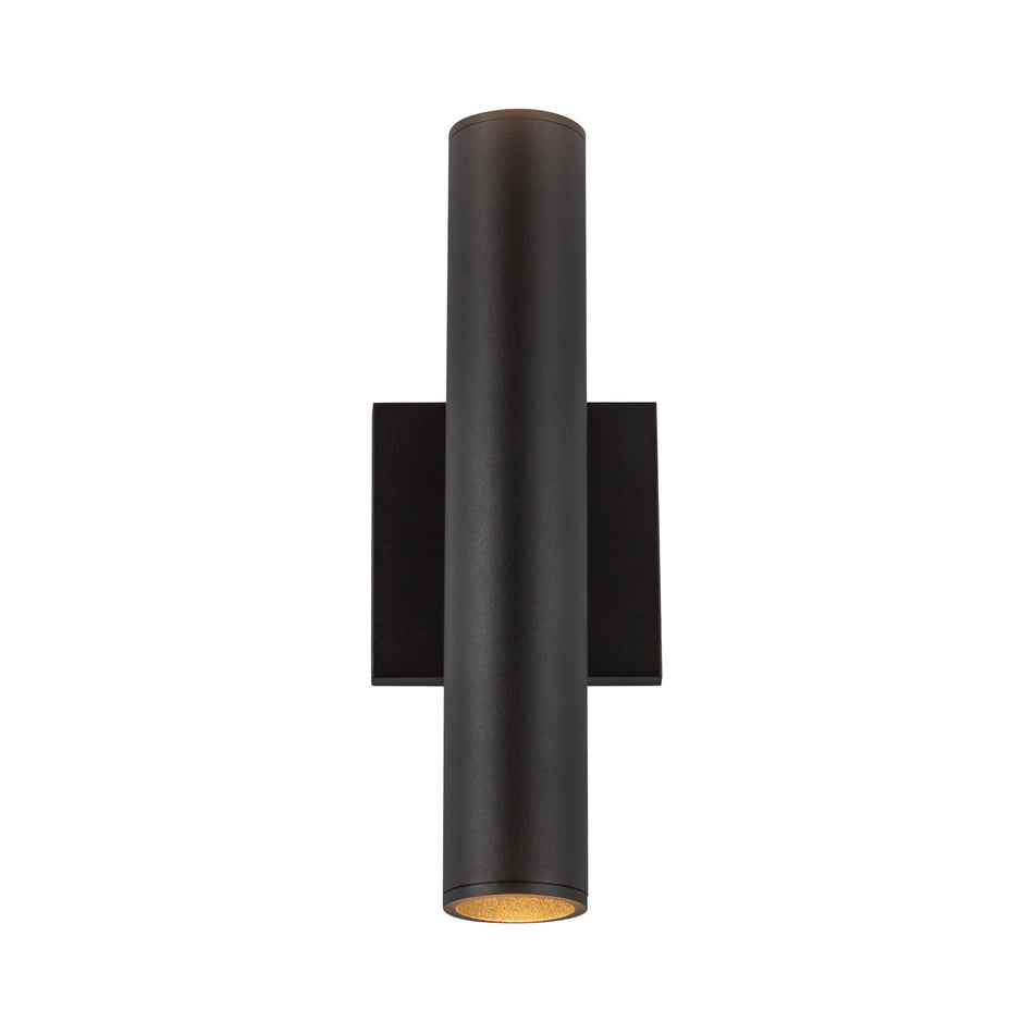 Lorna 12-in (2-in Dia.) 36 Degree Optic Black LED Wall Sconce Up/Down Light by KUZCO