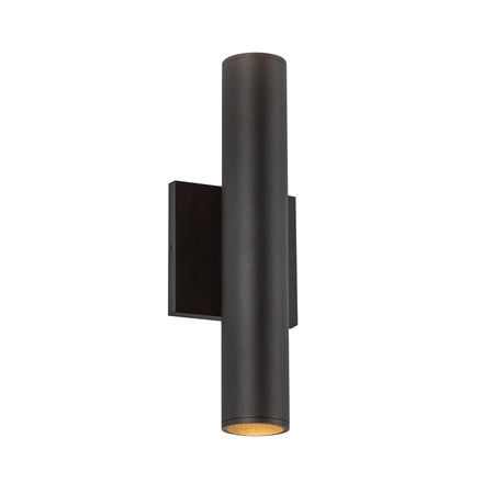 Lorna 12-in (2-in Dia.) 36 Degree Optic Black LED Wall Sconce Up/Down Light by KUZCO