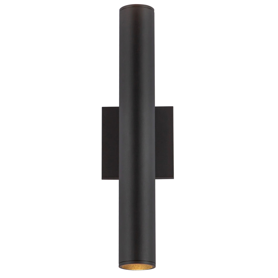 Lorna 16-in (2-in Dia.) 36 Degree Optic Black LED Wall Sconce Up/Down Light by KUZCO