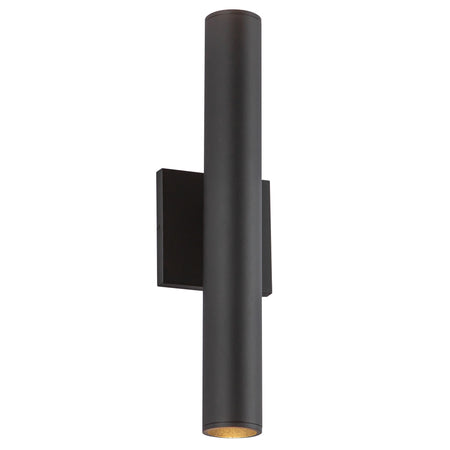 Lorna 16-in (2-in Dia.) 36 Degree Optic Black LED Wall Sconce Up/Down Light by KUZCO