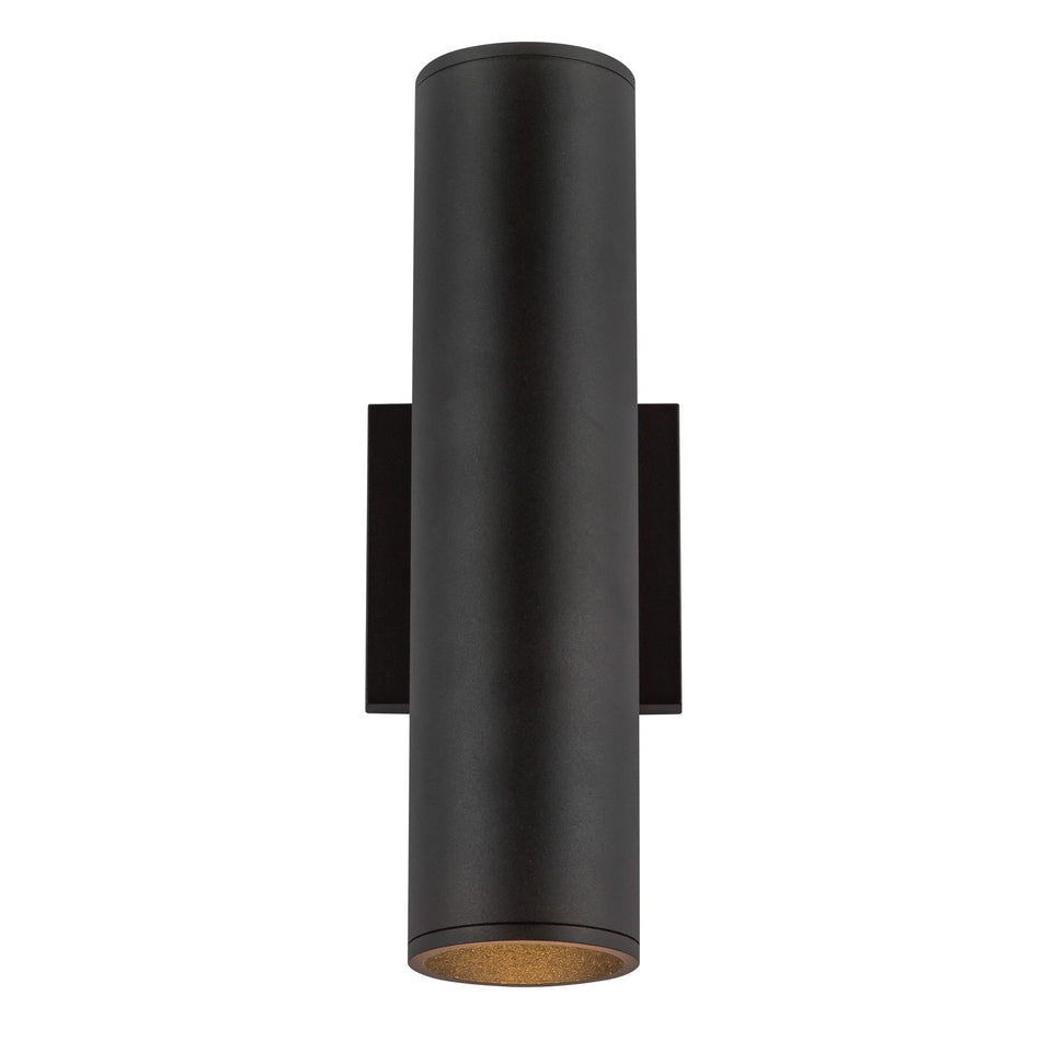 Lorna 12-in (3-in Dia.) 36 Degree Optic Black LED Wall Sconce Up/Down Light by KUZCO